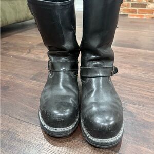 Harley-Davidson Black Leather Boots with Silver Accents